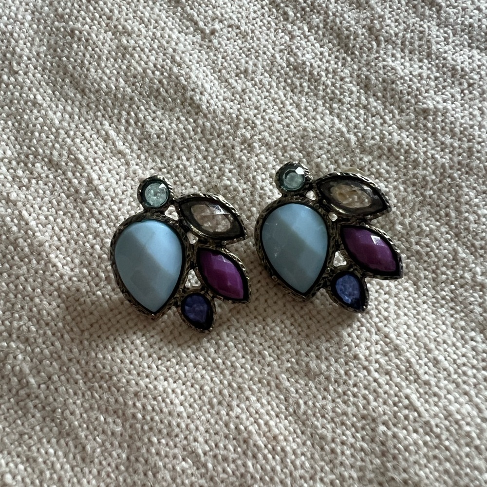 Vintage Elegant Multicolor Gemstone Earrings